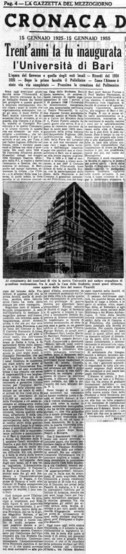 VM(1955) Trent'anni fa fu inaugurata l'Università di Bari (La Gazzetta del Mezzogiorno, 15 gennaio 1955, p. 4).jpg