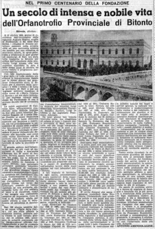 Viterbo Michele (1952) Un secolo di intensa e nobile vita dell'Orfanotrofio Provinciale di Bitornto (La Gazzetta del Mezzogiorno, 2 ottobre 1952, p. 3) [2].jpg