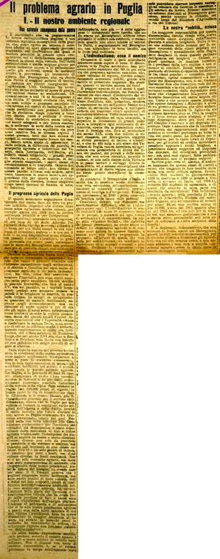 MV (1917), Il problema agrario in Puglia, 1. Il nostro ambiente regionale, CdP, 28 gennaio 1917.JPG