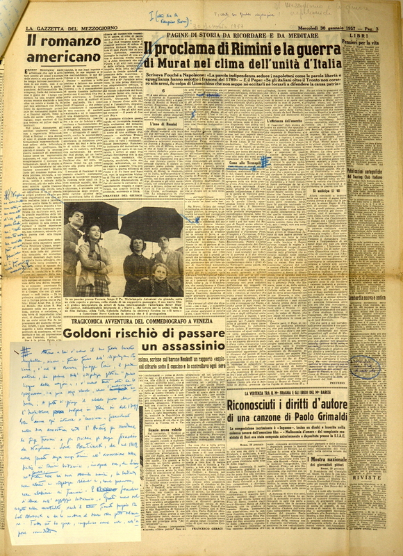 P (1957), Il proclama di Rimini e la guerra di Murat nel clima dell’unità d’Italia (La GdM, 30 gennaio 1957, p. 3).JPG
