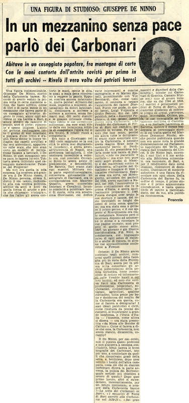 Peucezio (1962) - In un mezzanino senza pace parlò dei Carbonari (La Gazzetta del Mezzogiorno - 14 novembre 1962, p. 3).jpg