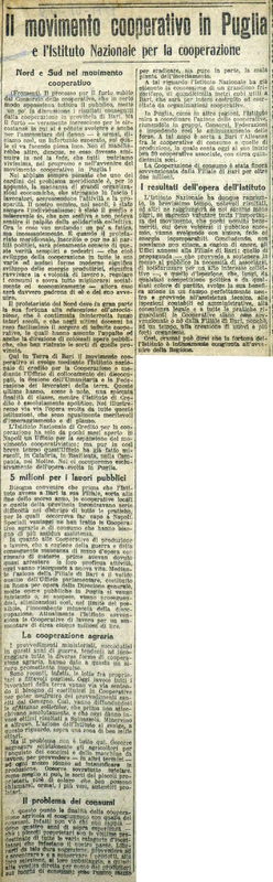 Froment (1919), Il movimento cooperativo in Puglia e l'Istituto Nazionale per la cooperazione, Nord e Sud nel movimento cooperativo (Il Tempo, 26 ottobre 1919, p. 2).JPG