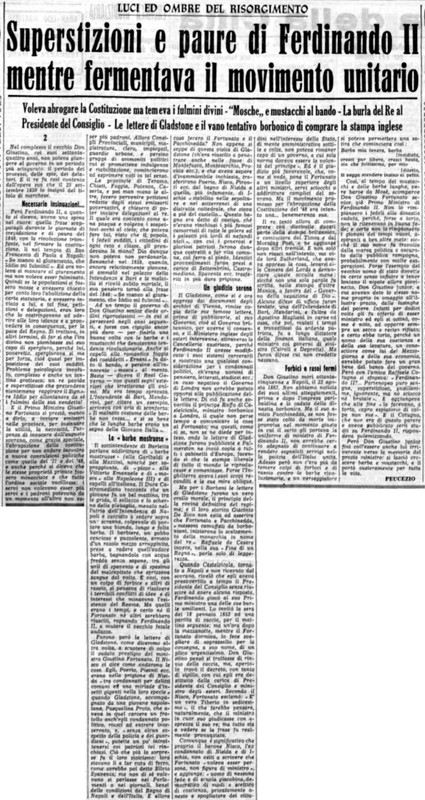 Viterbo Michele (1952) Superstizioni e paure di Ferdinando 2. mentre fermentava il movimento unitario (La Gazzetta del Mezzogiorno, 30 luglio 1952, p. 3).jpg