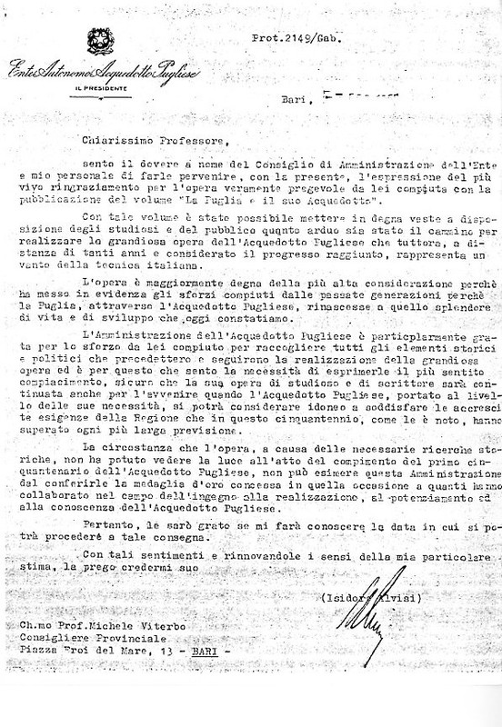 Lettera di ringraziamento di Alvisi a Viterbo - 1954.jpg