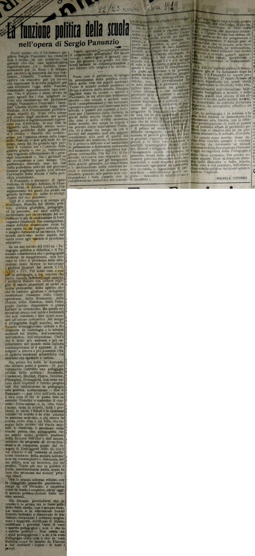 MV (1919), La funzione politica della Scuola nell'opera di Sergio Panunzio (Giornale della Puglia, 22-23 novembre 1919, p. 1).JPG