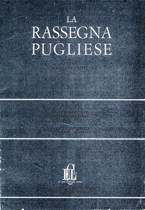 (1972) Terra di Bari dal 1794 al 1799 (La rassegna pugliese - Copertina).jpg