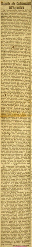 MV (1923), Risposta alla Confederazione dell'Agricoltura, Il Giornale d'Italia, 15 agosto 1923, p. 4.JPG