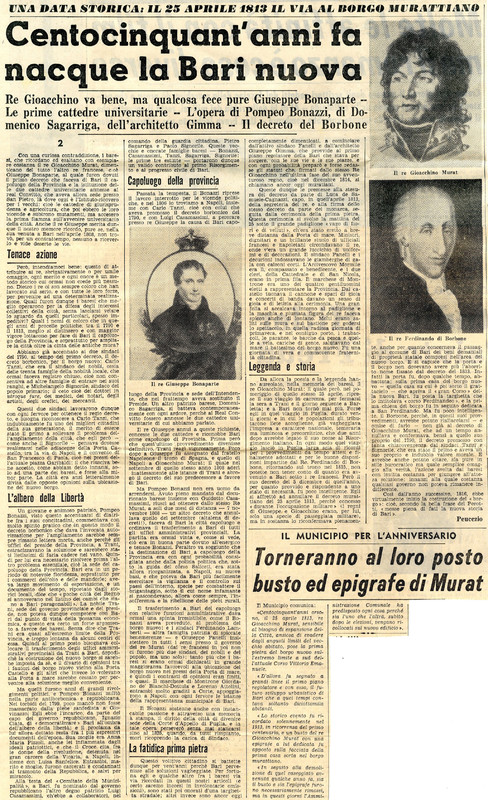 Peucezio (1963) - Centocinquant'anni fa nacque la Bari nuova (La Gazzetta del Mezzogiorno - 25 aprile 1963).jpg
