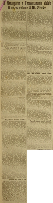 Viterbo Michele (1923), Il Mezzogiorno e l'accentramento statale il nuovo volume di M. Viterbo.JPG