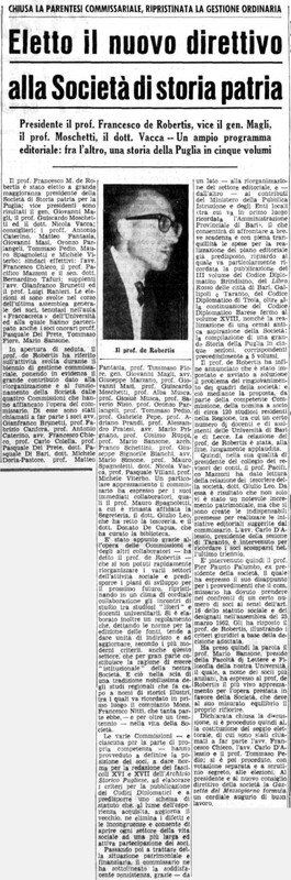 (1966), Eletto il nuovo direttivo alla Società di storia patria (La Gazzetta del Mezzogiorno, 5 febbraio 1966, p. 4).jpg