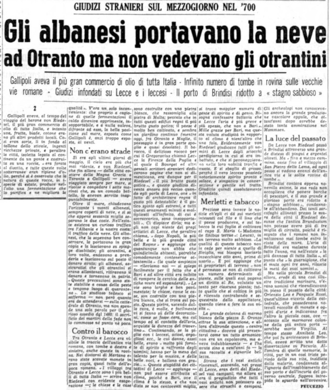 Viterbo Michele (1953) Gli albanesi portavano la neve ad Otranto ma non vedevano gli otrantini (La Gazzetta del Mezzogiorno, 14 novembre 1953, p. 3).jpg