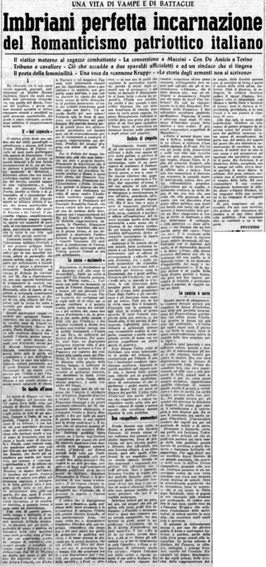 Viterbo Michele (1952) Imbriani perfetta incarnazione del Romanticismo patriottico italiano (La Gazzetta del Mezzogiorno, 29 gennaio 1952, p. 3).jpg