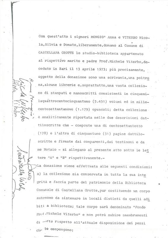 (1975) Atto notarile di donazione della biblioteca i Michele Viterbo al Comune di Castellana (p_2).jpg