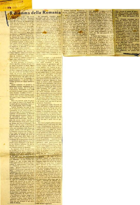 MV(1934), Il dramma della Romania (Il Quotidiano Eritreo, 20 gennaio 1934).JPG