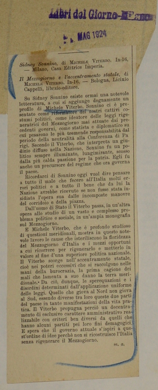M. A. (1924), Il Mezzogiorno e l'accentramento statale [Recensione].JPG