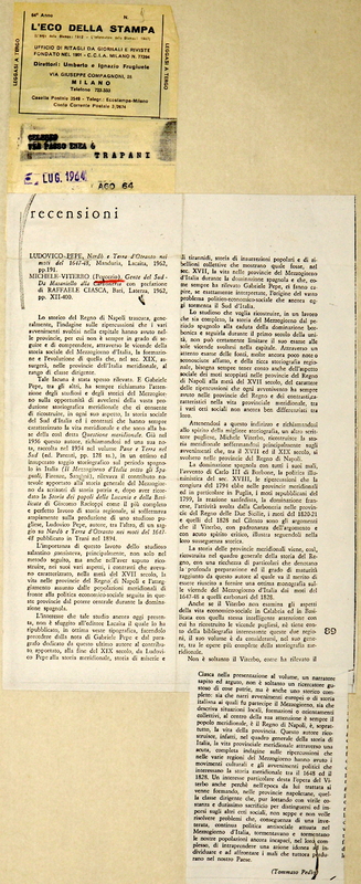 Pedìo Tommaso (1964) Gente del Sud, Da Masaniello alla Carboneria (recensione).JPG