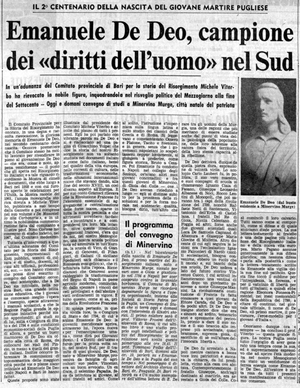 (1972), Emanuele De Deo, campione dei diritti dell'uomo nel Sud (La Gazzetta del Mezzogiorno, 10 giugno 1972, p. 3).jpg