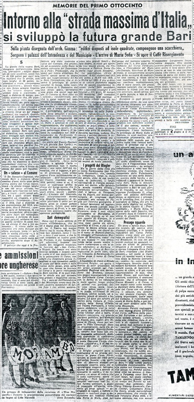 Peucezio (1954) - Intorno alla strada massima d'Italia si sviluppo la futura grande Bari (La Gazzetta del Mezzogiorno - 31 luglio 1954).jpg