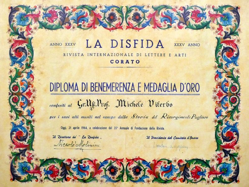 (1964) Diploma di benemerenza della rivista La disfida.JPG