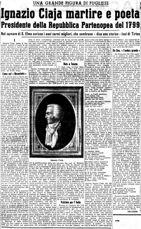 VM(1959) Ignazio Ciaja martire e poeta, Presidente della Repubblica Partenopea del 1799 1 (La Gazzetta del Mezzogiorno, 24 marzo 1959, p. 3).jpg