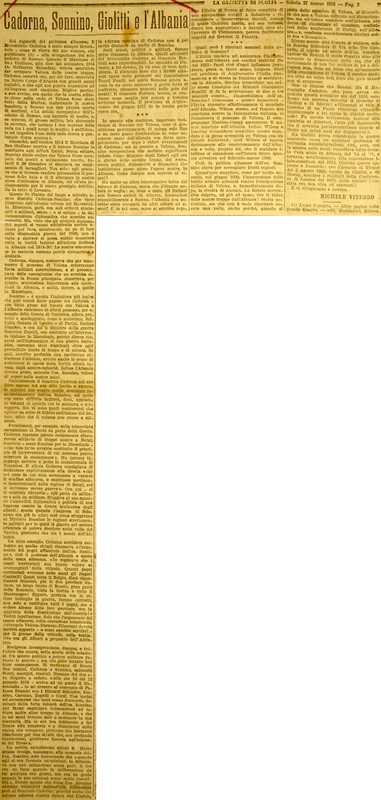 MV (1926), Cadorna, Sonnino, Giolitti e l'Albania, La Gazzetta di Puglia, 27 marzo 1926, p. 3.JPG