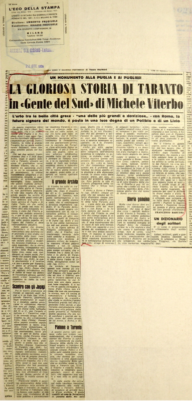 Babudri Francesco (1959), La gloriosa storia di Taranto in “Gente del Sud“ di Michele Viterbo.jpeg