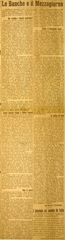 MV (1926), Le banche e il Mezzogiorno, La Gazzetta di Puglia, 3 giugno 1926, p. 1.JPG