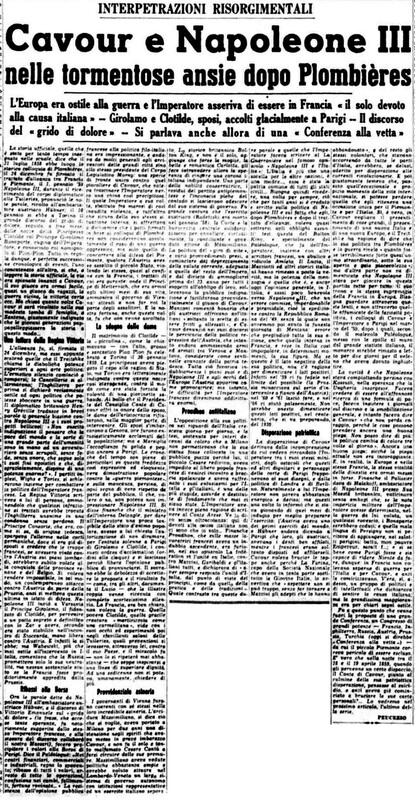 VM(1958) Cavour e Napoleone 3. nelle tormentose ansie dopo Plombieres (La Gazzetta del Mezzogiorno, 9 settembre 1958, p. 3).jpg