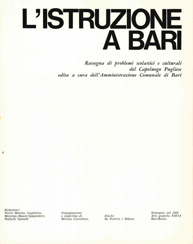 Comune di Bari (a cura di), L'istruzione a Bari, Bari-Roma, Arti grafiche Favia, 1968_2.png