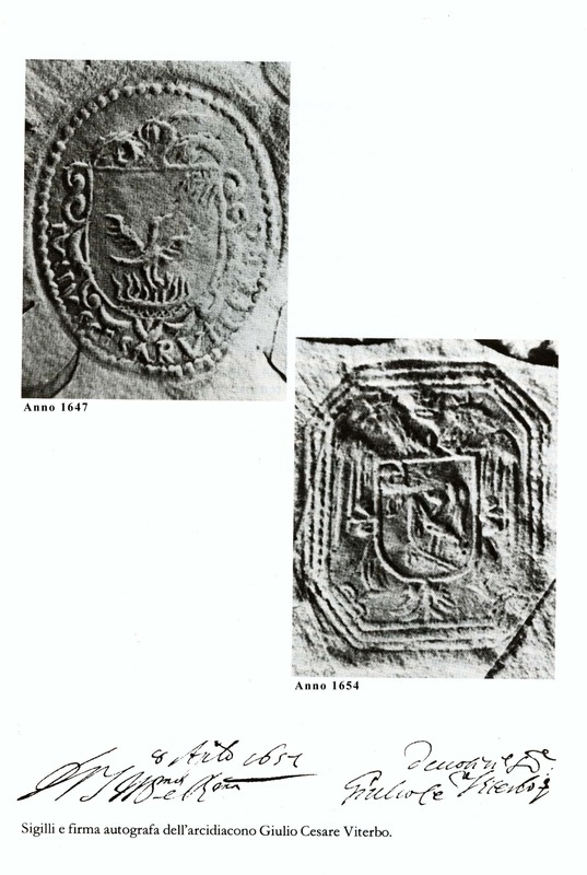 Sigilli e firma autografa dell'arcidiacono Giulio Cesare Viterbo.jpg