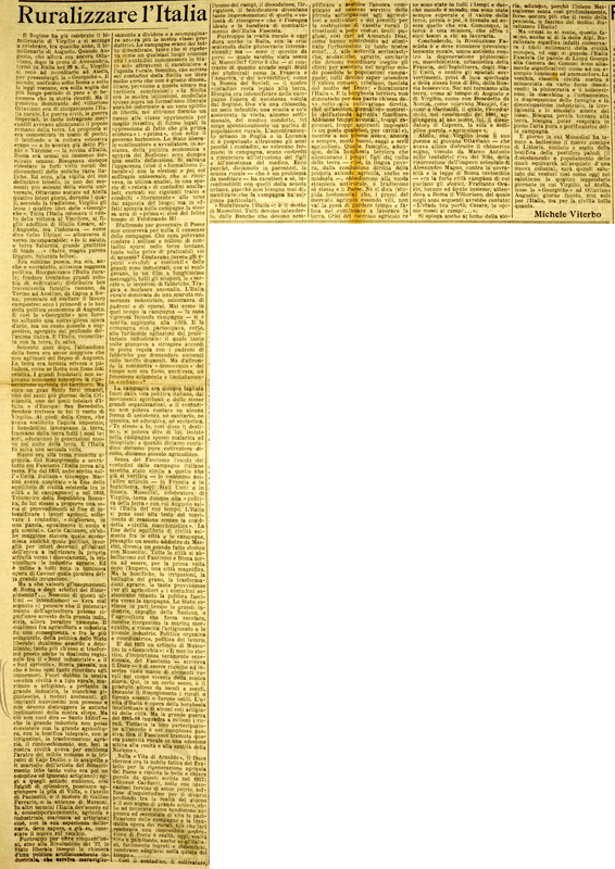 MV (1932), Ruralizzare l’Italia, La Gazzetta del Mezzogiorno, 30 dicembre 1932.JPG
