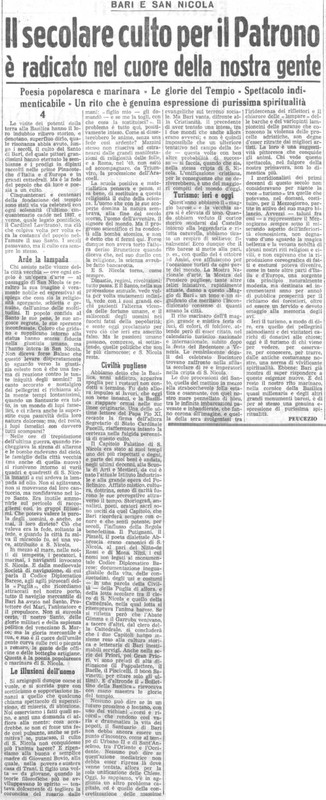 Viterbo Michele (1951) Il secolare culto per il Patrono è radicato nel cuore della nostra gente (La Gazzetta del Mezzogiorno, 2 maggio 1951, p. 3).jpg