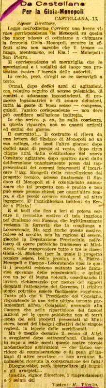 Viterbo M. (1919) Per la Gioia-Monopoli (Corriere delle Puglie, 14 gennaio 1919).JPG