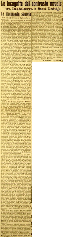 MV (1928), La diplomazia segreta (Le incognite del contrasto navale tra Inghilterra e Stati Uniti), La Gazzetta del Mezzogiorno, 02 ottobre 1928.jpeg