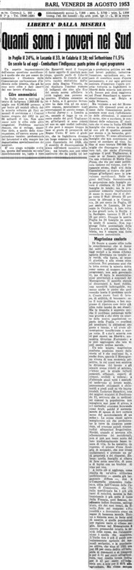 Viterbo Michele (1953) Quanti sono i poveri nel Sud (La Gazzetta del Mezzogiorno, 28 agosto 1953, p. 1).jpg