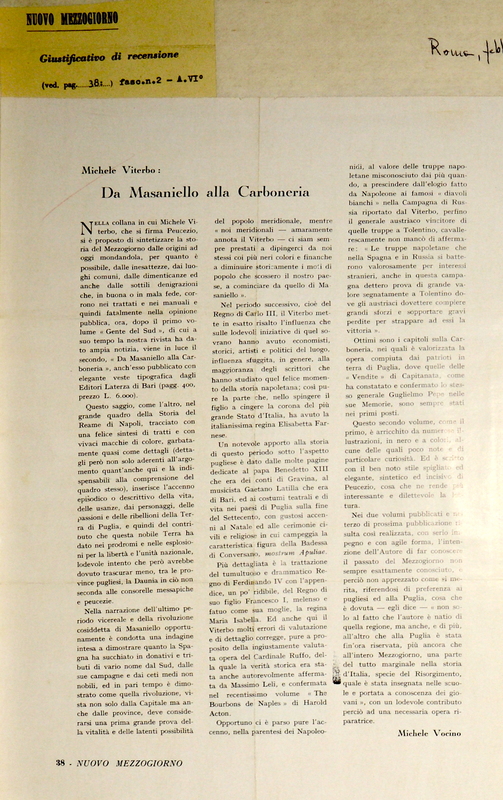 Vocino Michele (1963) Michele Viterbo, Da Masaniello alla Carboneria (recensione).JPG