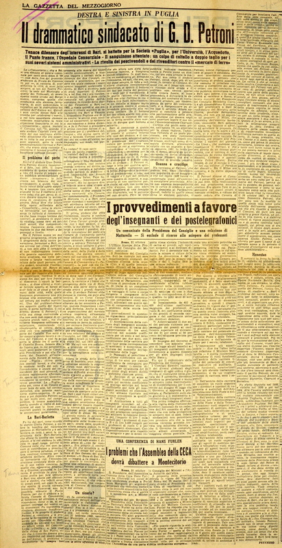 P (1957), Il drammatico sindacato di G. D. Petroni (La GdM, 1 novembre 1957, p. 3).JPG