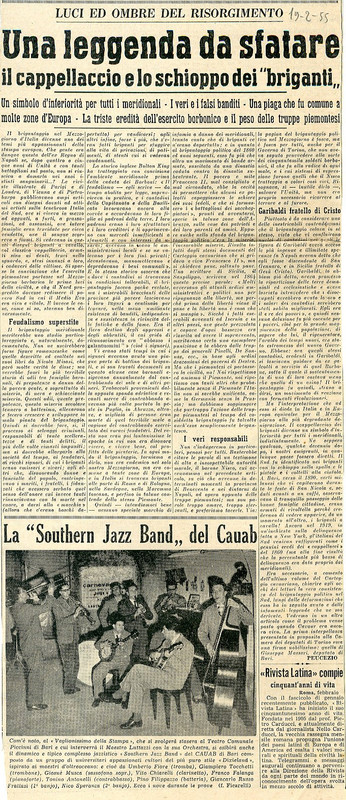 Peucezio (1955) - Una leggenda da sfatare il cappellaccio e lo schioppo dei briganti  (La Gazzetta del Mezzogiorno - 19 febbraio 1955).jpg