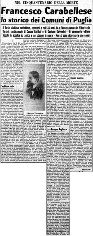 VM(1959) Francesco Carabellese, lo storico dei Comuni di Puglia 1 (La Gazzetta del Mezzogiorno, 22 novembre 1959, p. 3).jpg