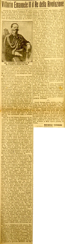 MV (1928), Vittorio Emanuele II il Re della Rivoluzione, La Gazzetta di Puglia, 10 gennaio 1928, p. 1.JPG
