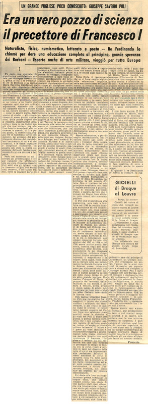 Peucezio (1962) - Era un vero pozzo di scienza il precettore di Francesco I (La Gazzetta del Mezzogiorno - 23 ottobre 1962, p. 3).jpg