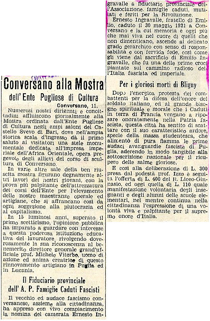 (1939) - Conversano alla Mostra dell'Ente Pugliese di Cultura (Il Messaggero - Bari - 12 febbraio 1939,  p. 6).jpg