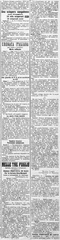 MV (1907), Per la ferrovia Gioia-Monopoli, Lettera al corrispondente da Conversano (Corriere delle Puglie, 11 gennaio 1907, p. 1).jpg