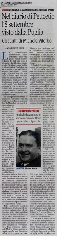 Leuzzi Vito Antonio (2014) Nel diario di Peucetio l'8 settembre visto dalla Puglia.jpg