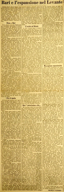 MV (1931), Bari e l'espansione nel Levante, La GdM, 05 settembre 1931, p. 1.JPG
