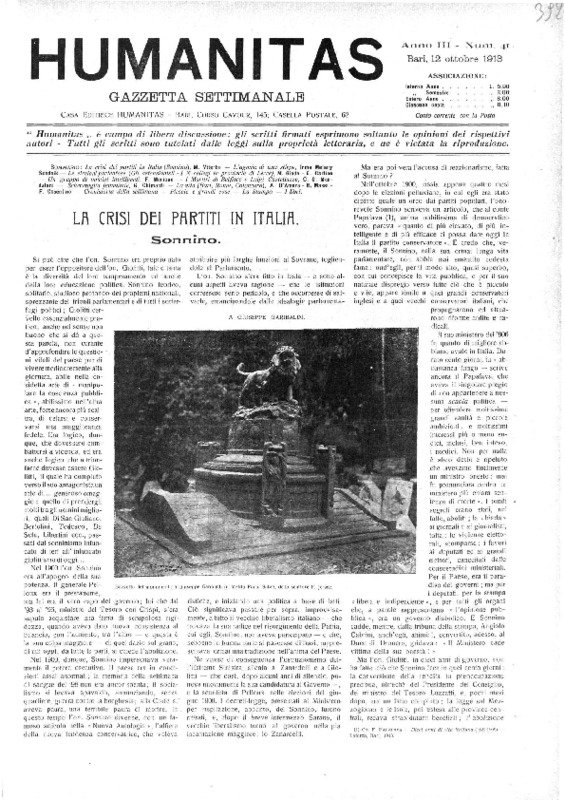 VM(1913), La crisi dei partiti in Italia, Sonnino (Humanitas, 12 ottobre 1913, p. 291-292).pdf