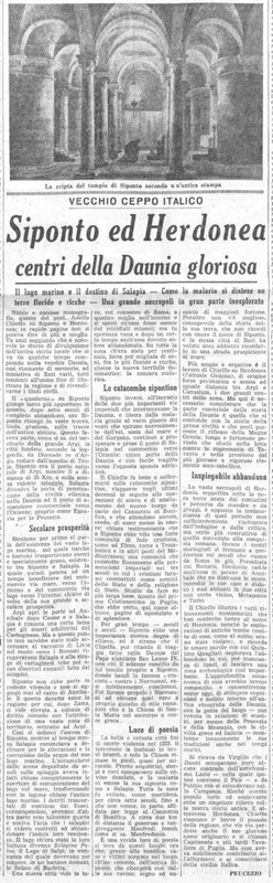 Viterbo Michele (1951) Siponto ed Herdonea, centri della Daunia gloriosa (La Gazzetta del Mezzogiorno, 9 dicembre 1951, p. 3).jpg