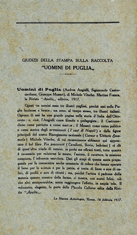 (1917) Recensione dell'opera Uomini di Puglia (La nuova antologia).jpg