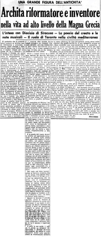 VM(1959) Archita riformatore e inventore nella vita ad alto livello della Magna Grecia (La Gazzetta del Mezzogiorno, 20 maggio 1959, p. 3).jpg