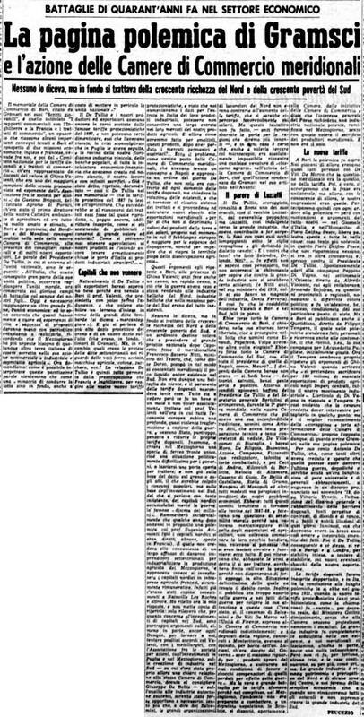VM(1958) La pagina polemica di Gramsci e l'azione delle Camere di Commercio meridionali (La Gazzetta del Mezzogiorno, 4 ottobre 1958, p. 3).jpg